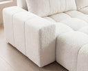 Designer Ecksofa Arvo in Bouclé mit Schlaffunktion & Stauraum – Weiß – Links