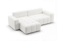 Designer Ecksofa Arvo in Bouclé mit Schlaffunktion & Stauraum – Weiß – Links