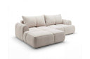 Designer Ecksofa Corso in Samt mit Schlaffunktion & Stauraum – Beige – Links