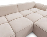 Designer Ecksofa Corso in Samt mit Schlaffunktion & Stauraum – Beige – Rechts