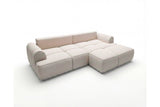 Designer Ecksofa Corso in Samt mit Schlaffunktion & Stauraum – Beige – Rechts