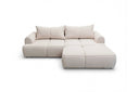 Designer Ecksofa Corso in Samt mit Schlaffunktion & Stauraum – Beige – Rechts