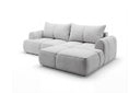 Designer Ecksofa Corso in Samt mit Schlaffunktion & Stauraum – Hellgrau – Rechts