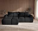 Designer Ecksofa Corso in Samt mit Schlaffunktion & Stauraum – Schwarz – Links
