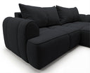 Designer Ecksofa Corso in Samt mit Schlaffunktion & Stauraum – Schwarz – Rechts