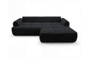 Designer Ecksofa Corso in Samt mit Schlaffunktion & Stauraum – Schwarz – Rechts