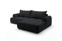 Designer Ecksofa Corso in Samt mit Schlaffunktion & Stauraum – Schwarz – Rechts