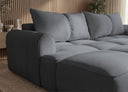 Designer Ecksofa Corso in Samt mit Schlaffunktion & Stauraum – Grau – Links