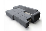 Designer Ecksofa Corso in Samt mit Schlaffunktion & Stauraum – Grau – Links