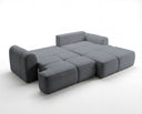 Designer Ecksofa Corso in Samt mit Schlaffunktion & Stauraum – Grau – Rechts