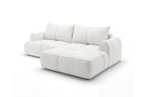 Designer Ecksofa Corso in Samt mit Schlaffunktion & Stauraum – Weiß – Rechts