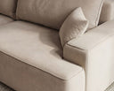 Designer Ecksofa Frido in Samt mit Schlaffunktion & Stauraum – Beige – Links