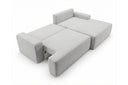 Designer Ecksofa Frido in Samt mit Schlaffunktion & Stauraum – Hellgrau – Rechts