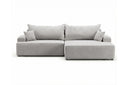 Designer Ecksofa Frido in Samt mit Schlaffunktion & Stauraum – Hellgrau – Rechts