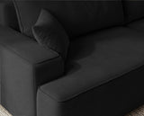 Designer Ecksofa Frido in Samt mit Schlaffunktion & Stauraum – Schwarz – Rechts