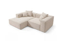 Designer Ecksofa Reno in Bouclé – Beige – Links