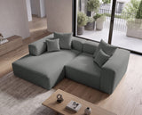 Designer Ecksofa Reno in Bouclé – Grau – Links