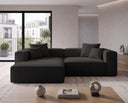 Designer Ecksofa Reno in Bouclé – Anthrazit – Rechts