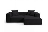 Designer Ecksofa Reno in Bouclé – Anthrazit – Rechts