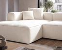Designer Ecksofa Reno in Bouclé – Weiß – Links