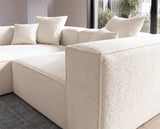 Designer Ecksofa Reno in Bouclé – Weiß – Links