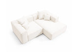 Designer Ecksofa Reno in Bouclé – Weiß – Rechts