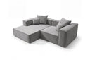 Designer Ecksofa Reno in Samt – Grau – Links