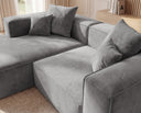 Designer Ecksofa Reno in Samt – Grau – Links
