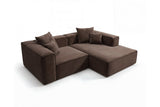 Designer Ecksofa Reno in Samt – Braun – Rechts