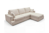 Designer Ecksofa Vigo in Bouclé – Beige – Rechts
