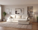 Designer Ecksofa Vigo in Chenille – Beige – Rechts