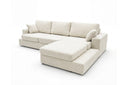 Designer Ecksofa Vigo in Chenille – Beige – Rechts