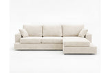 Designer Ecksofa Vigo in Chenille – Beige – Rechts