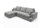Designer Ecksofa Vigo in Chenille – Grau – Links
