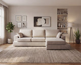Designer Ecksofa Vigo in Chenille – Weiß – Rechts