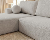 Designer Ecksofa Vanto in Bouclé – Sand – Links