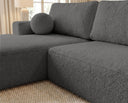Designer Ecksofa Vanto in Bouclé – Grau – Links
