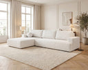 Designer Ecksofa Vanto in Bouclé – Weiß – Links