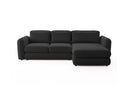 Designer Ecksofa Tino in Strukturstoff – Schwarz – Rechts
