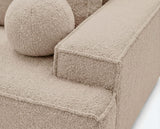 Designer 3 Sitzer Sofa Mira in Bouclé mit Schlaffunktion & Stauraum – Beige