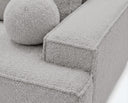 Designer 3 Sitzer Sofa Mira in Bouclé mit Schlaffunktion & Stauraum – Sand