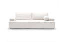 Designer 3 Sitzer Sofa Mira in Bouclé mit Schlaffunktion & Stauraum – Weiß