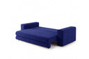 Designer 3 Sitzer Sofa Nilo in Samt mit Schlaffunktion & Stauraum – Blau