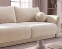 Designer 3 Sitzer Sofa Nora in Samt mit Schlaffunktion & Stauraum – Beige