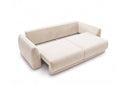 Designer 3 Sitzer Sofa Nora in Samt mit Schlaffunktion & Stauraum – Beige