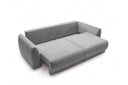 Designer 3 Sitzer Sofa Nora in Samt mit Schlaffunktion & Stauraum – Grau