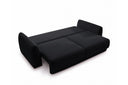 Designer 3 Sitzer Sofa Nora in Samt mit Schlaffunktion & Stauraum – Schwarz