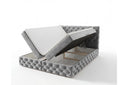 Boxspringbett Castella Samt mit Stauraum – Grau