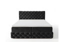 Boxspringbett Castella Samt mit Stauraum – Schwarz