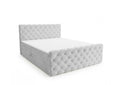 Boxspringbett Adora Samt mit Stauraum – Hellgrau
